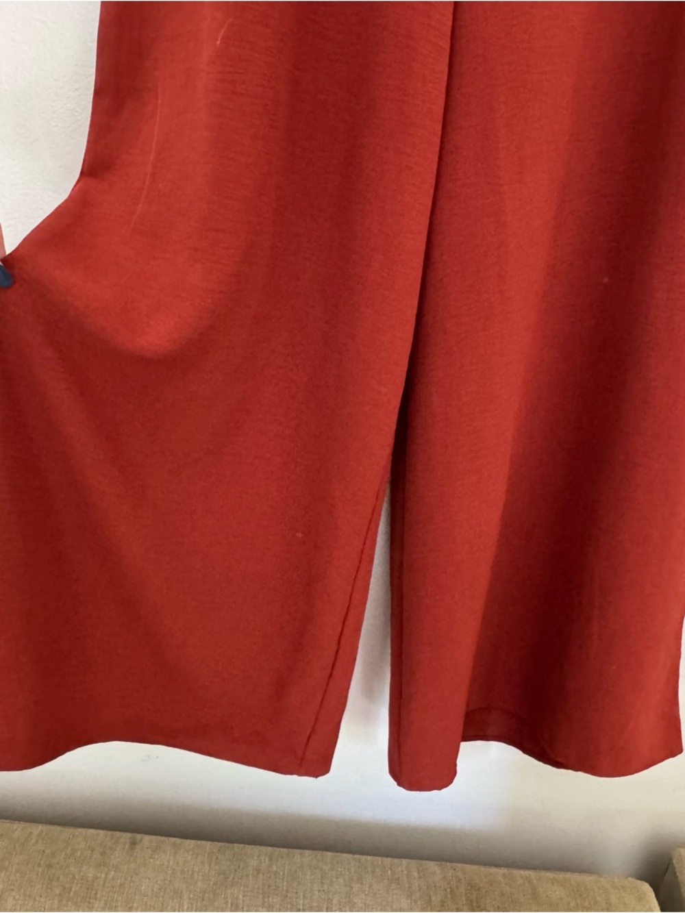 Wide Leg Elastic Waist Pants - Rust Size Small comfort waist Zara - Picture 2 of 4